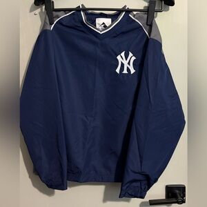 NY Yankees Augusta Sportswear Navy Pullover with White and Black Logo